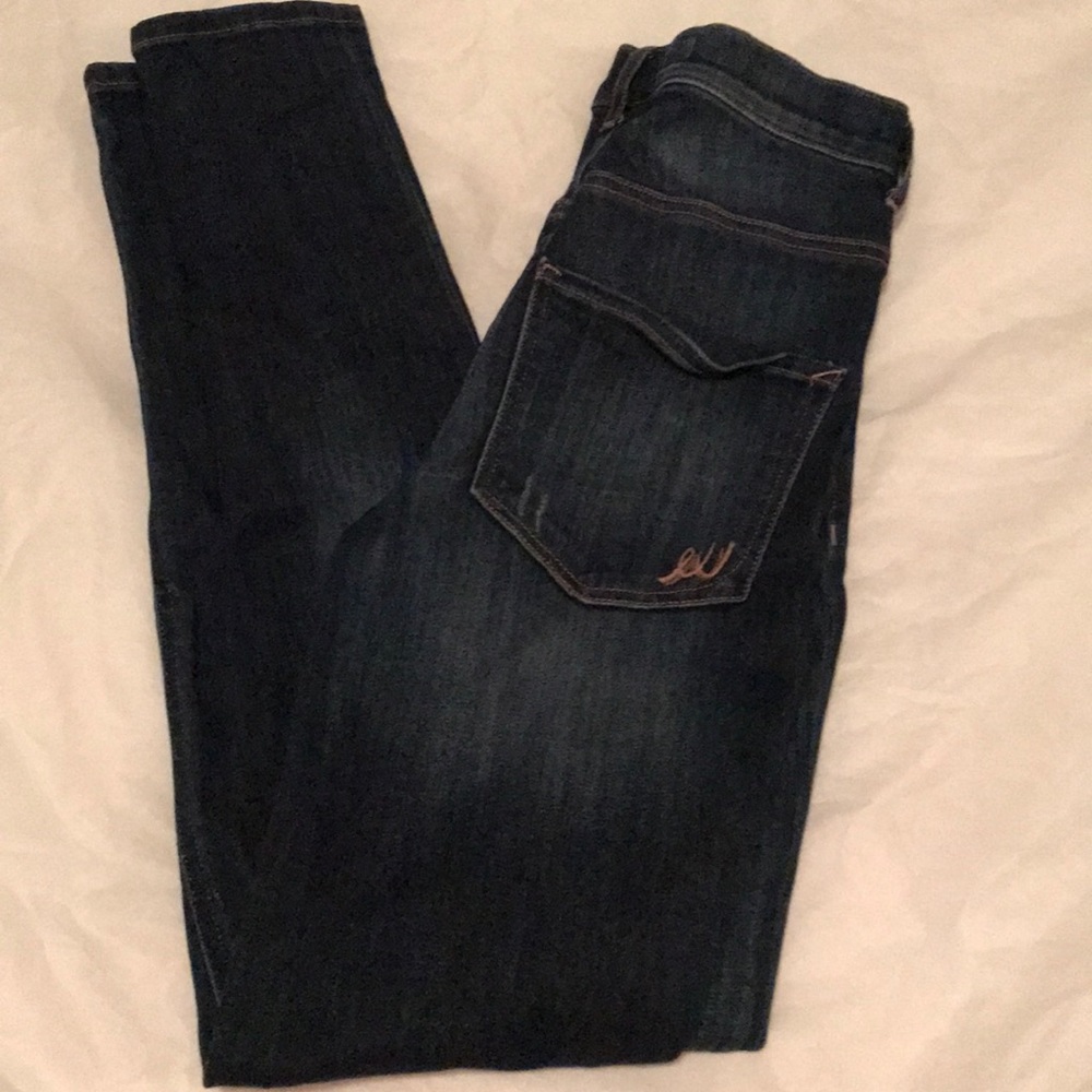 High rise skinny jeans.